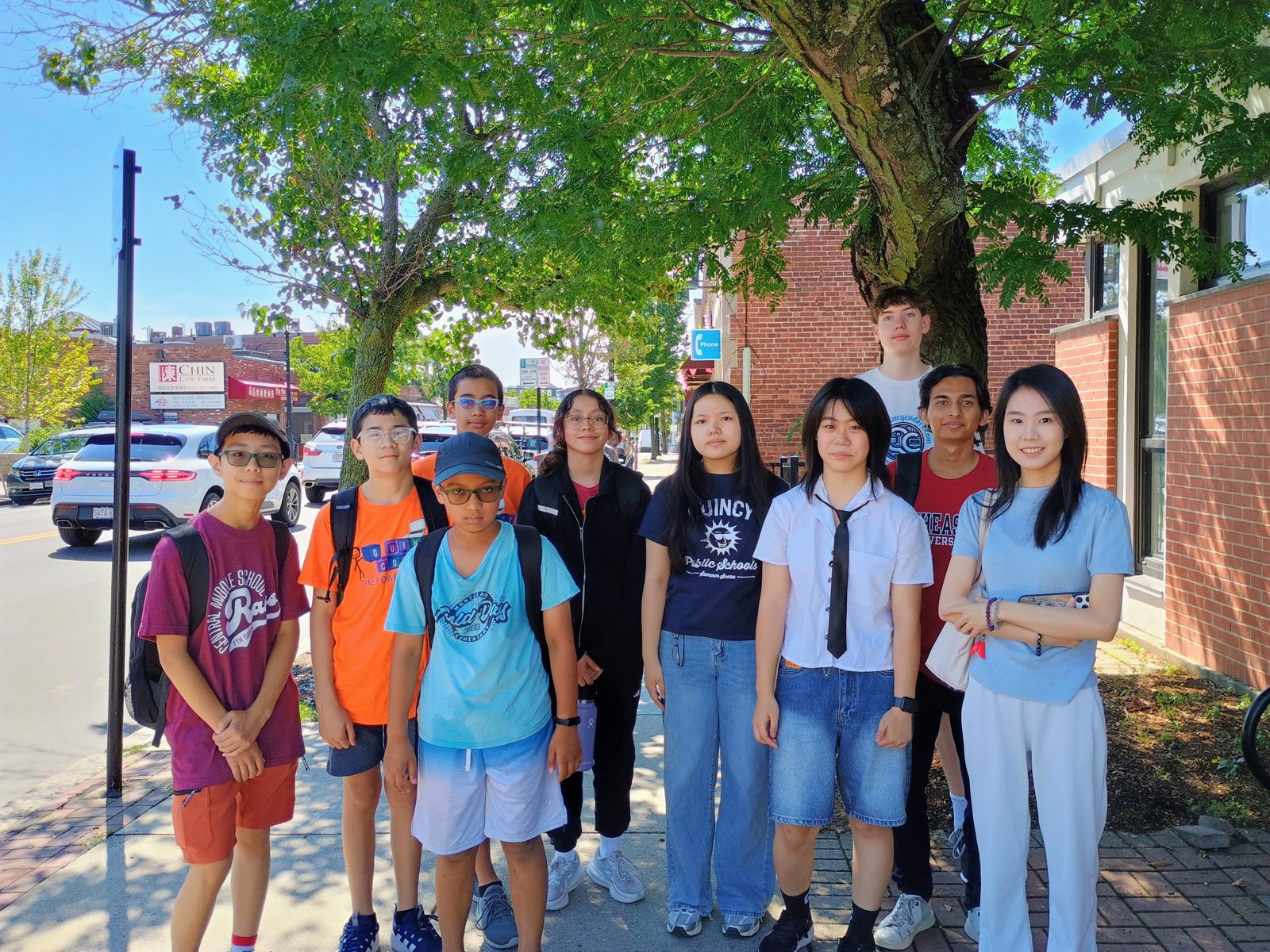 Student entrepreneurs and business consultants from Quincy Coders
